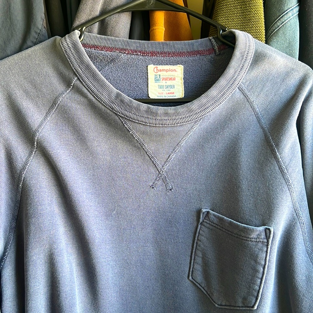 Todd Snyder x Champion Large Blue Crewneck Sweatshirt
